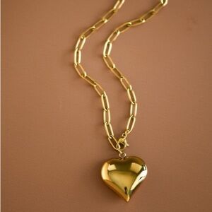 18K Gold Paperclip Heart Necklace (2016)